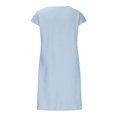 thumbnail image 4 of Jusqu'à 65 % de Rabais! Robes d'Été Mode pour Femmes 2024 Grande Taille Col en V Décontractée à Boutons Manches Courtes Robe Mini, 4 of 5