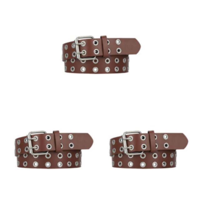 Baohd Ceinture Boucle en Alliage All Trend pour Jeans de Travail Résistant aux Rayures Punk Pin Café 110cm 3Set