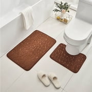 Bathroom Rugs Mat Set, EDHITNR Extra Soft Absorbent Thick Foam Bath Mats, Non-Slip Backing Machine Washable Bath Rug for Toilet Floor Tub Shower