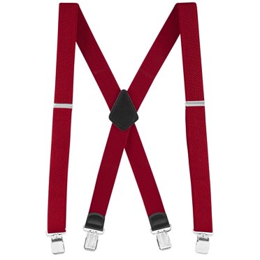 Buyless Fashion Bretelles Texturées pour Hommes - Sangles Ajustables de 48 Pouces 1 1/4 Pouces - Dos en X avec Pinces Métalliques