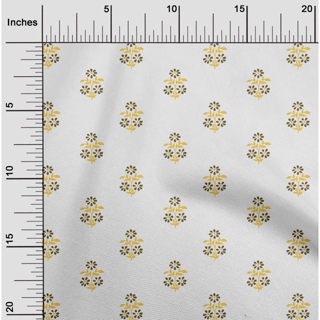oneOone Polyester Lycra Fabric Leaves & Floral Block Decor Fabric Printed BTY 56 Inch Wide