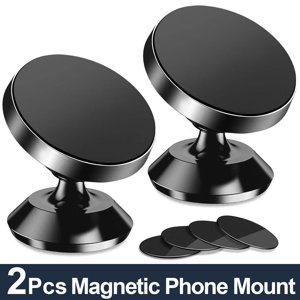 MesaSe 2 pack Magnetic Phone Car Mount Universal Dashboard Porte-Téléphone cellulaire pour voiture Compatible avec tous les Smartphones (Noir)