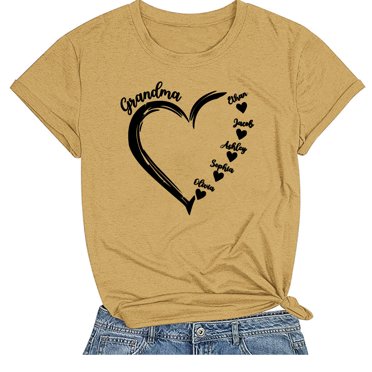 T-shirt Décontracté à Col Rond et Manches Courtes Imprimé Arbre de Noël pour Femmes