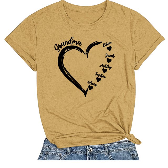 T-shirt Décontracté à Col Rond et Manches Courtes Imprimé Arbre de Noël pour Femmes