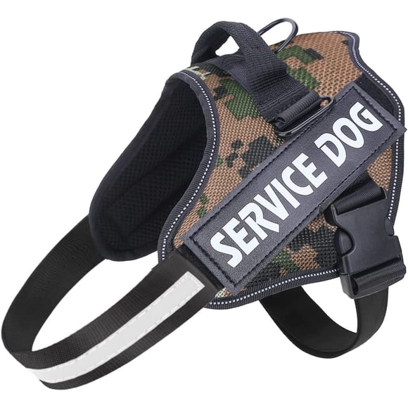 HAHDAXIA Service Dog Harness, No Pull Easy On and Off Pet Vest Harness, 3M Reflective Breathable & Easy Adjust Pet Halters with Nylon Handle - No More Tugging or Choking for Small Medium Larg