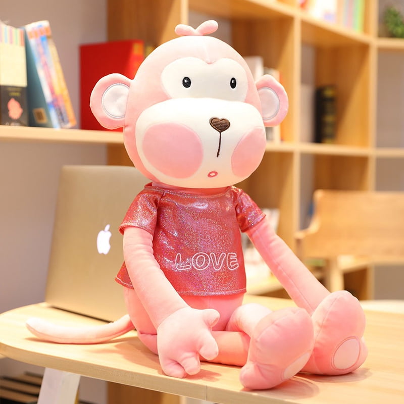 Grande Peluche Monkey Jouet en Peluche Monkey pour Enfants (Rose, 100 cm)
