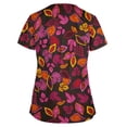 thumbnail image 1 of Ichuanyi Blouse Décontractée pour Femmes à Manches Courtes à Col en V à Motif Floral Uniforme de Travail, 1 of 3