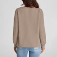 thumbnail image 4 of Chandail en Molleton Ultra Doux Texturé pour Femmes Col Rond Manches Longues Tuniques Blouses avec Poches Confort Décontracté Athlétique Chandail Blouses Tenues Automne Hiver, 4 of 7
