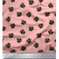 thumbnail image 1 of Soimoi Pink Rayon Fabric Floral & Be You Text Decor Fabric Printed BTY 42 Inch Wide, 1 of 5