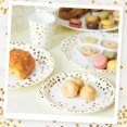 thumbnail image 2 of MATICAN Assiettes de Fête Jetables Blanches et Dorées, Lot de 100, 9 Po avec Pois en Feuille, 2 of 7