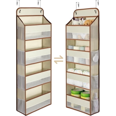 Yecaye 4-Shelf Over the Door Hanging Organizer Storage, Beige, 1 Pack