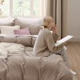 thumbnail image 3 of Bedsure Light Camel Duvet Cover King Size - Soft Prewashed King Duvet Cover Set, 3 Pieces, 1 Duvet Cover 104x90 Inches with Zipper Closure and 2 Pillow Shams, Comforter Not Included, 3 of 6