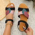 thumbnail image 2 of Sandales Femmes Chaussures Mode pour Femmes Ballerines Confortables à Agencement de Couleurs Élégantes Sandales Plates Décontractées, 2 of 9