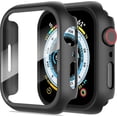 thumbnail image 1 of KOMI 2-Pack for Apple Watch Series 9/8/7/6/5/4/Series SE/SE 2 45mm All-around Screen Protector Case, Tempered Glass Screen Protector Case Ultra-thin for iWatch 45mm Protection Cover - Black, 1 of 5