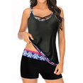 thumbnail image 1 of Betiyuaoe Women's Tankini Swimsuits Split Large Print Beach Bikini Set Solid Color Resort Swimwear Bathing Suits, 1 of 7
