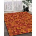 thumbnail image 3 of Ahgly Company Tapis d'Intérieur Lavable à la Machine, Carré, Transitionnel, Orange Rouge Orange, Tapis de Zone, 7 Pieds Carré, 3 of 7
