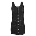 thumbnail image 4 of Robe en Denim pour Femme Grande Taille Sans Manches Boutonnée Décontractée d'Été Robe Mini en Jean avec Poches Appliquées Style Western Tendance, 4 of 4