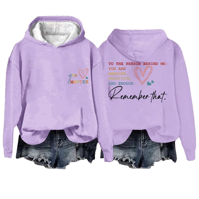 Chandail à Capuche Oversize pour Femmes avec Slogan Graphique, Manches Longues, Esthétique avec Poches
