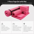 thumbnail image 2 of BalanceFrom Complete 7-Piece Yoga Set with 71” x 24” x 0.5” Extra Thick Mat, Pink, 2 of 10
