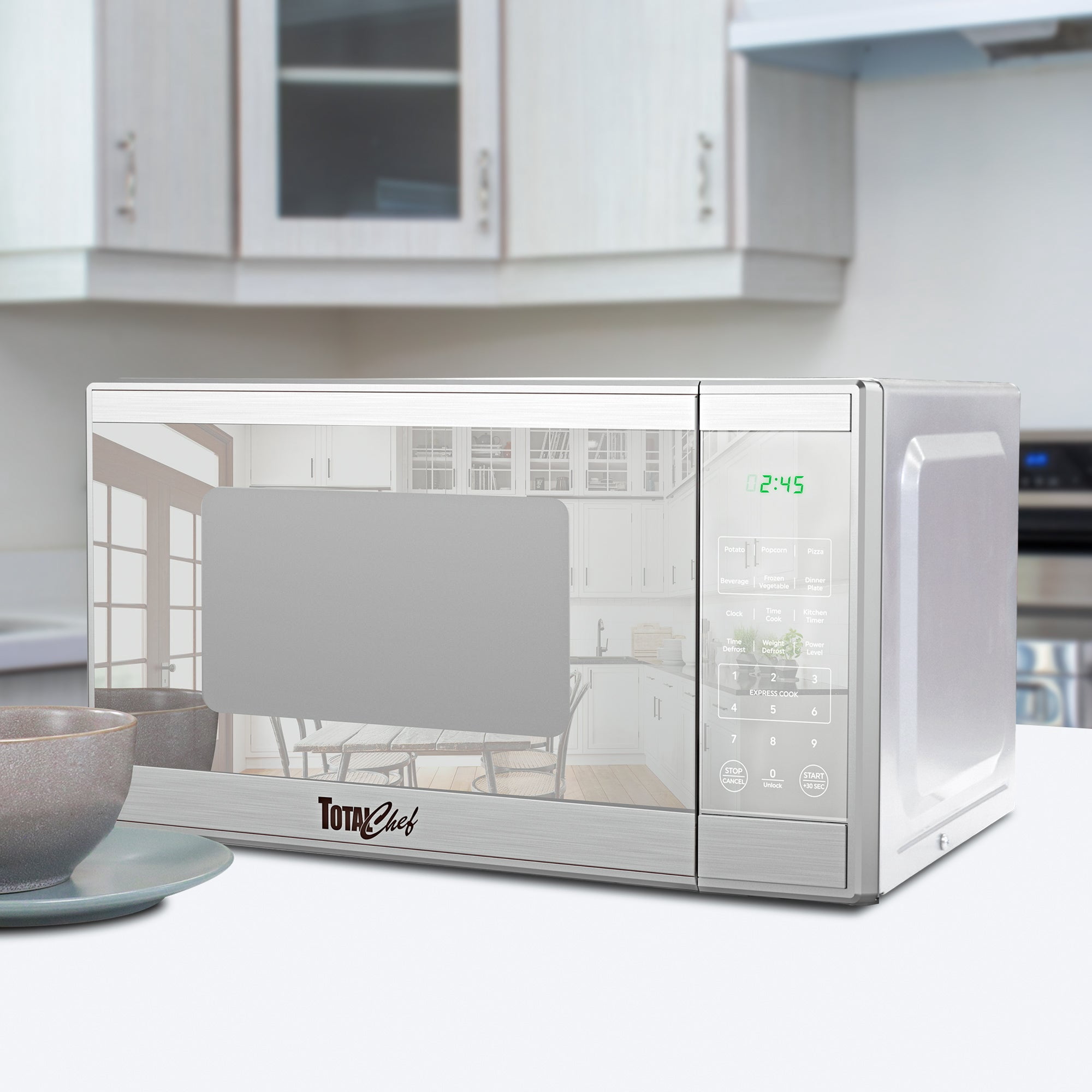 Total Chef 1.3 Cu.ft Countertop Microwave Oven Stainless Steel, 1100W