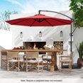 thumbnail image 4 of Gymax 10 FT Patio Offset Umbrella w/ X-shaped Base Infinite Tile & 360° Rotation Red, 4 of 10