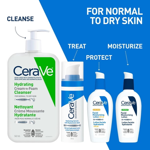 CeraVe Cream-to-Foam Cleanser, Hydrating Face Wash with Ceramides