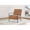 thumbnail image 2 of Verdugo Accent Chair with Black Frame in Sand Brown Faux Leather, 2 of 8