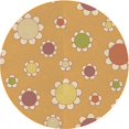 thumbnail image 1 of Ahgly Company Tapis Rond Lavable en Machine Intérieur Transitionnel Jaune Orange, 8 Pieds Rond, 1 of 7