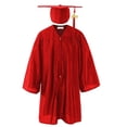thumbnail image 1 of YUNAFFT Kids Graduation Gown Set Shiny Polyester Academic Dress with Cap 3-10Y, 1 of 2