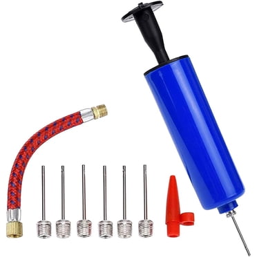 Portable Air Pump, Ball Pump Inflator Kit with Needle,Plastic Manual Air Pump for Basketball Football Volleyball Rugby Balloon Swim Inflatables(with 7 Needles, 1 Nozzles and 1Valve Adapter)