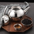 thumbnail image 2 of 1L/1.5L/2L Polished Stainless Steel Teapot Tea Pot Coffee With Round Stainless Steel Tea Leaf Filter Infuser, 2 of 9