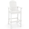 thumbnail image 1 of Costway Outdoor HDPE Bar Height Stool Patio Tall Chair Armrest Footrest All Weather White, 1 of 8