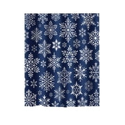 Chmadoxn Shower Curtain,Blackout Curtains Christmas Winter Snowflake Christmas Printed Polyester Shower Curtain Bathroom Bathroom shower curtain