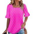 thumbnail image 1 of Wensltd Blouse d'Été Ample pour Femme à Imprimé, Manches à Volants, Encolure Carrée, 1 of 6