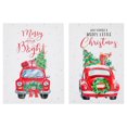 thumbnail image 1 of Signe Du Mur De Toile Avec Paillettes (Voiture Rouge Avec Cadeaux) (Asstd) - Ensemble De 2, 1 of 2