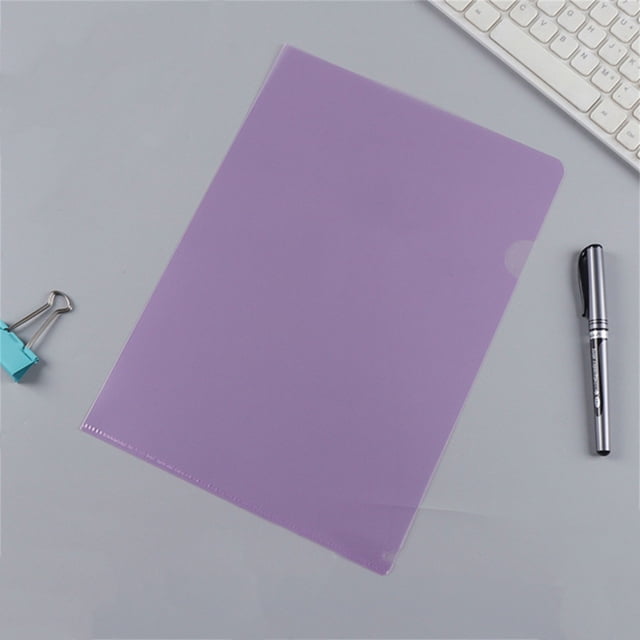 ZTTD 1 Pack Clear Document Folder Project Pockets, Clear Plastic Folders Sleeves, Documents Project Pockets,Plastic Document Folders Paper Poly Jacket Sleeves Folders Copy, A4 Letter Size, Purple