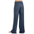 thumbnail image 3 of Timegard Cotton Linen Pants for Women Drawstring Elastic Waist Wide Leg Pants Lightweight Trousers with Pockets, 3 of 6