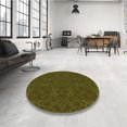 thumbnail image 4 of Ahgly Company Machine Washable Indoor Round Transitional Olive Green Area Rugs, 4' Round, 4 of 7
