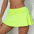 thumbnail image 2 of Ersazi Robes Modestes pour Femmes Liquidation Mode Femmes Été Décontracté Uni Fendu Ligne A Sport Yoga Jupe Mini Vert G, 2 of 8