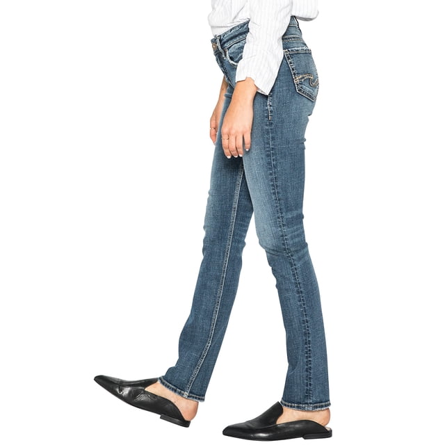 Silver Jeans Co........... Jeans à Jambe Droite Taille Mi-Haute Coupe Galbée Suki pour Femmes
