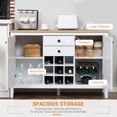thumbnail image 4 of HOMCOM Buffet, Buffet de Cuisine Rustique avec Porte-Bouteilles, Armoires de Rangement, Tiroirs et Étagères Ajustables, Poignée Noire, 4 of 10