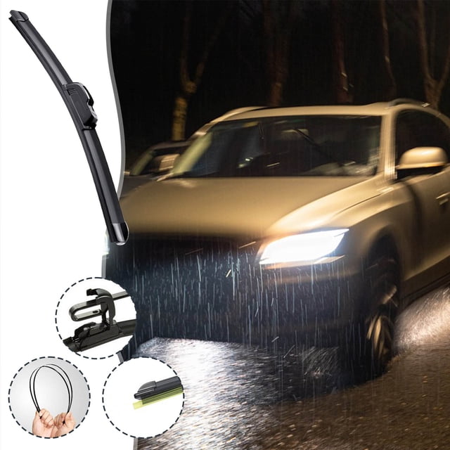 2PC Windshield Wipers Windshield Wiper Automotive Replacement Windshield Wiper Blades All-Season Wiper Blades No Noise Car Wiper Blade Four Of Rubber Strip Full Car Rubber Strip Wiper Blade
