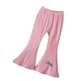 thumbnail image 1 of MeetoTime Pantalons Évasés Côtelés en Coton Doux Extensible Taille Haute pour Filles 3-9 Ans, 1 of 3