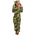 thumbnail image 2 of Combinaison Pyjama Unisexe pour Adulte à Capuche Léopard, Fermeture Éclair, Manches Longues, en Peluche, 2 of 7