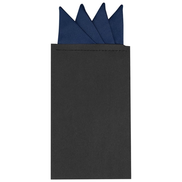 INSPIRE CHIC Men's Pocket Squares Pre Folded Triangles On Card Suit Handkerchief Navy Blue One Size