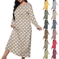 thumbnail image 1 of Wiyuqeen Chemises de Nuit pour Femmes, T-Shirts de Nuit, Grande Taille, Manches Longues, Col Ras du Cou, Pyjama Doux, Nuisette Décontractée, Imprimé Love, Robes de Nuit, 1 of 7