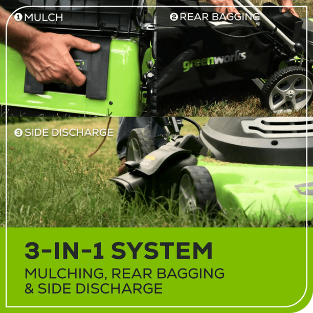 Greenworks 12 Amp 20-Inch 3-in-1Electric Corded Lawn Mower, 25022