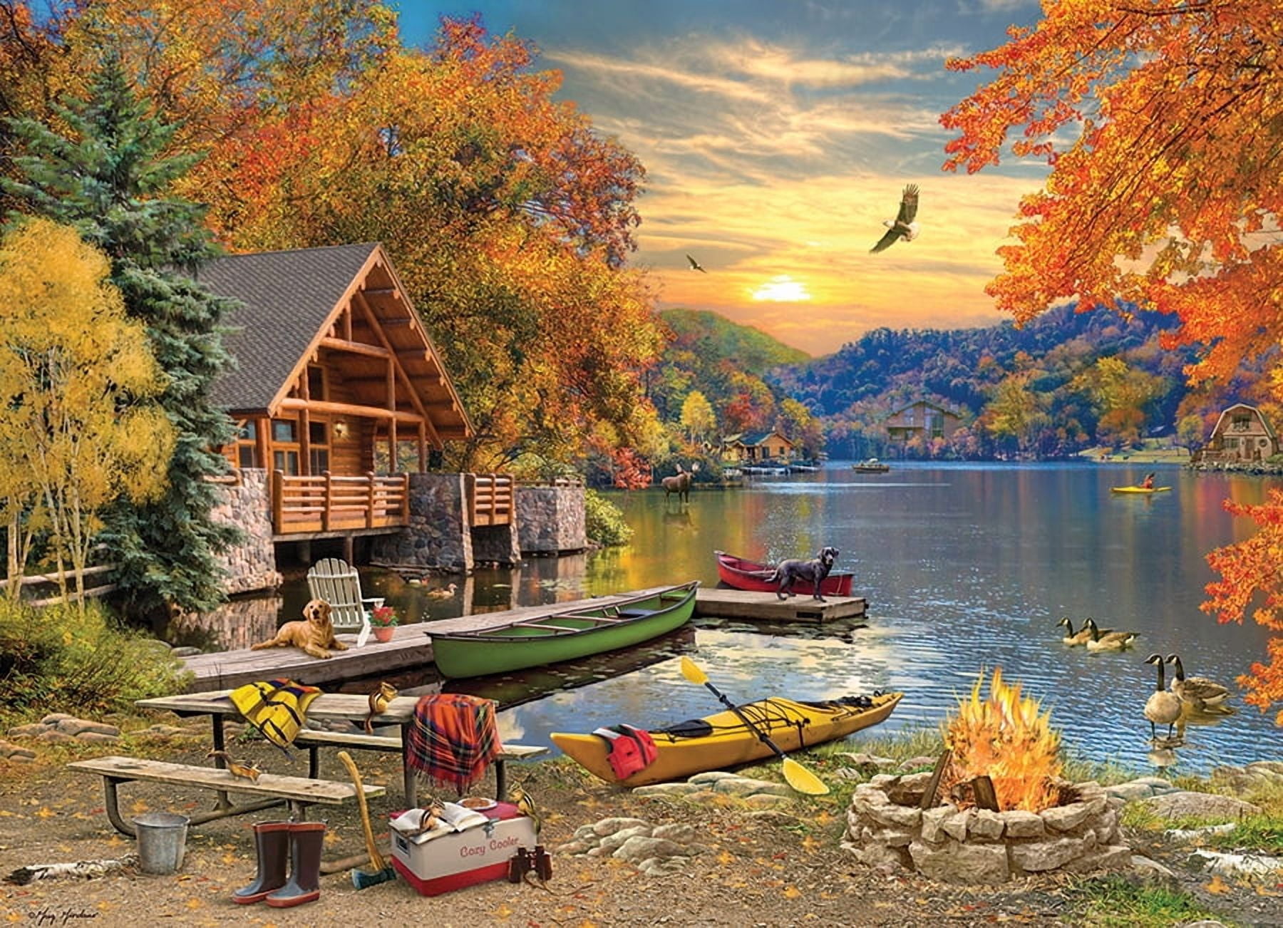 Cobble Hill Jigsaw Puzzle - Lakeside Retreat, 1000 Piece Puzzle