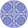 thumbnail image 1 of Ahgly Company Machine Washable Indoor Round Transitional Ocean Blue Area Rugs, 3' Round, 1 of 7