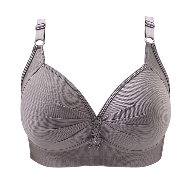 Timegard 2pc Bras for Women No Underwire Plus Size Adjustable Strap Ruched Comfort Everyday Bralette
